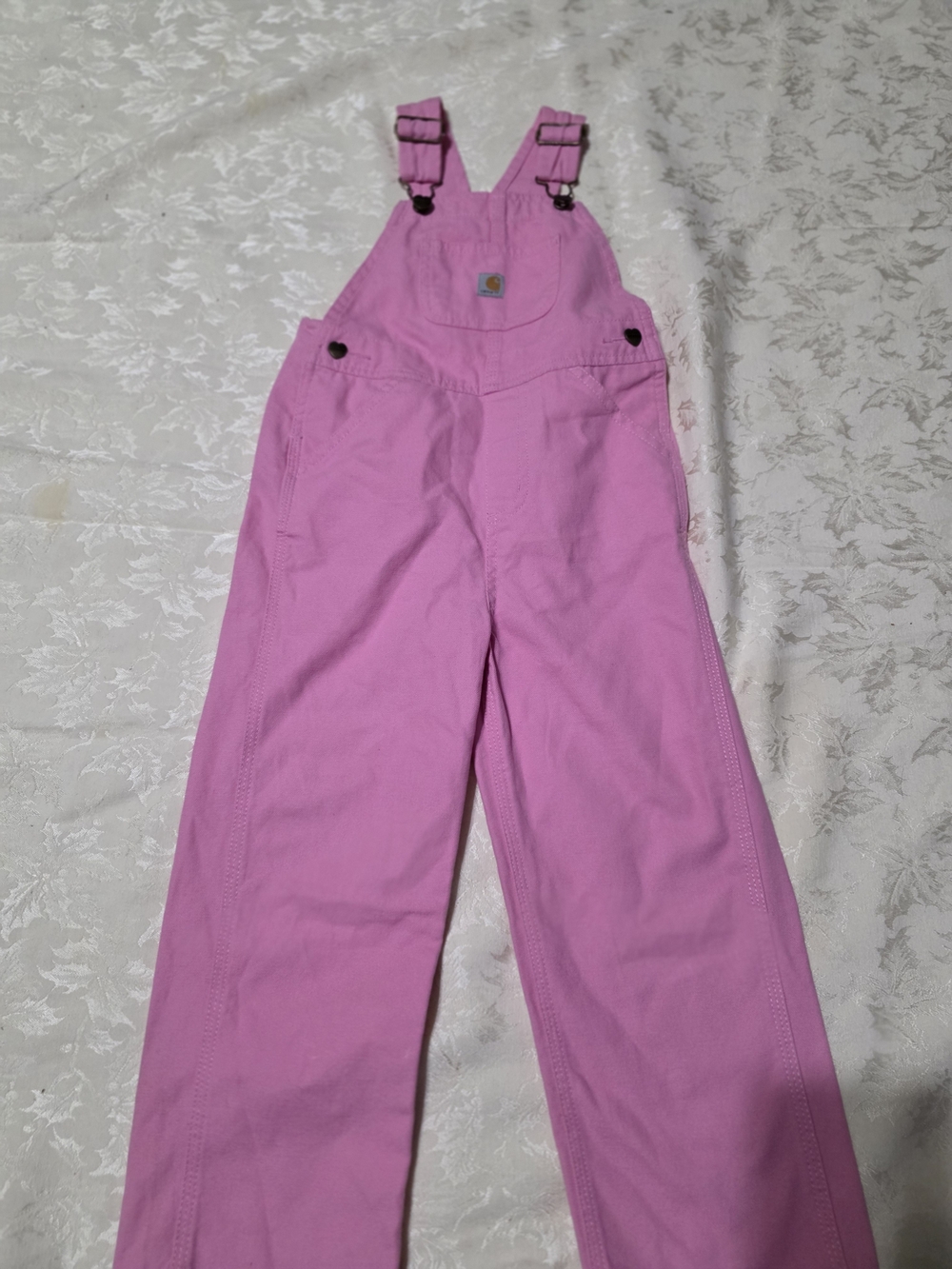 Carhartt Kids Pink Duck Overalls - Girls' Bib Jumpsuit